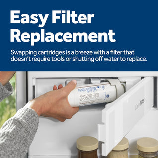 GE XWFE Refrigerator Water Filter with Smart Chip, Certified to Reduce Lead & Pharmaceuticals