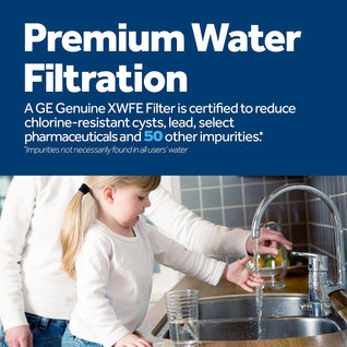 GE XWFE Refrigerator Water Filter with Smart Chip, Certified to Reduce Lead & Pharmaceuticals